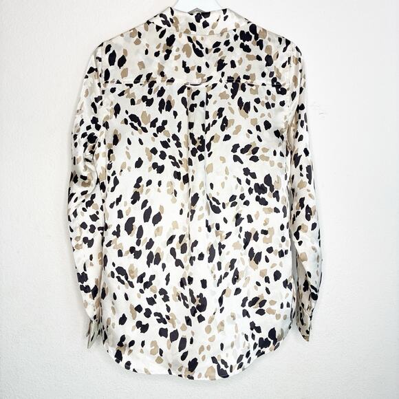 Rails Rebel Abstract Animal Print Silk Button Up Blouse S - Picture 8 of 11